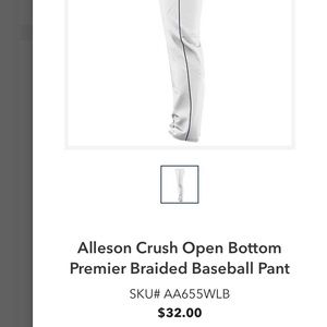 Adult X-Large white baseball pants